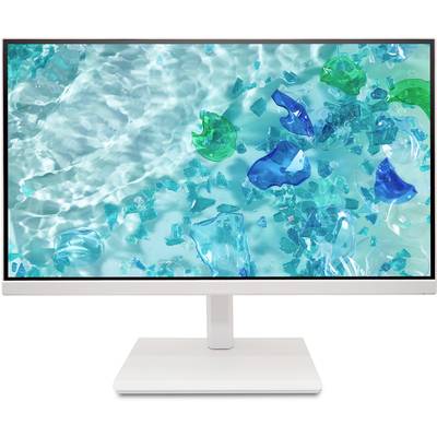 Počítačový monitor zobrazuje obraz morskej vody s rôznymi plávajúcimi modrými a zelenými sklenenými prvkami vo vode.