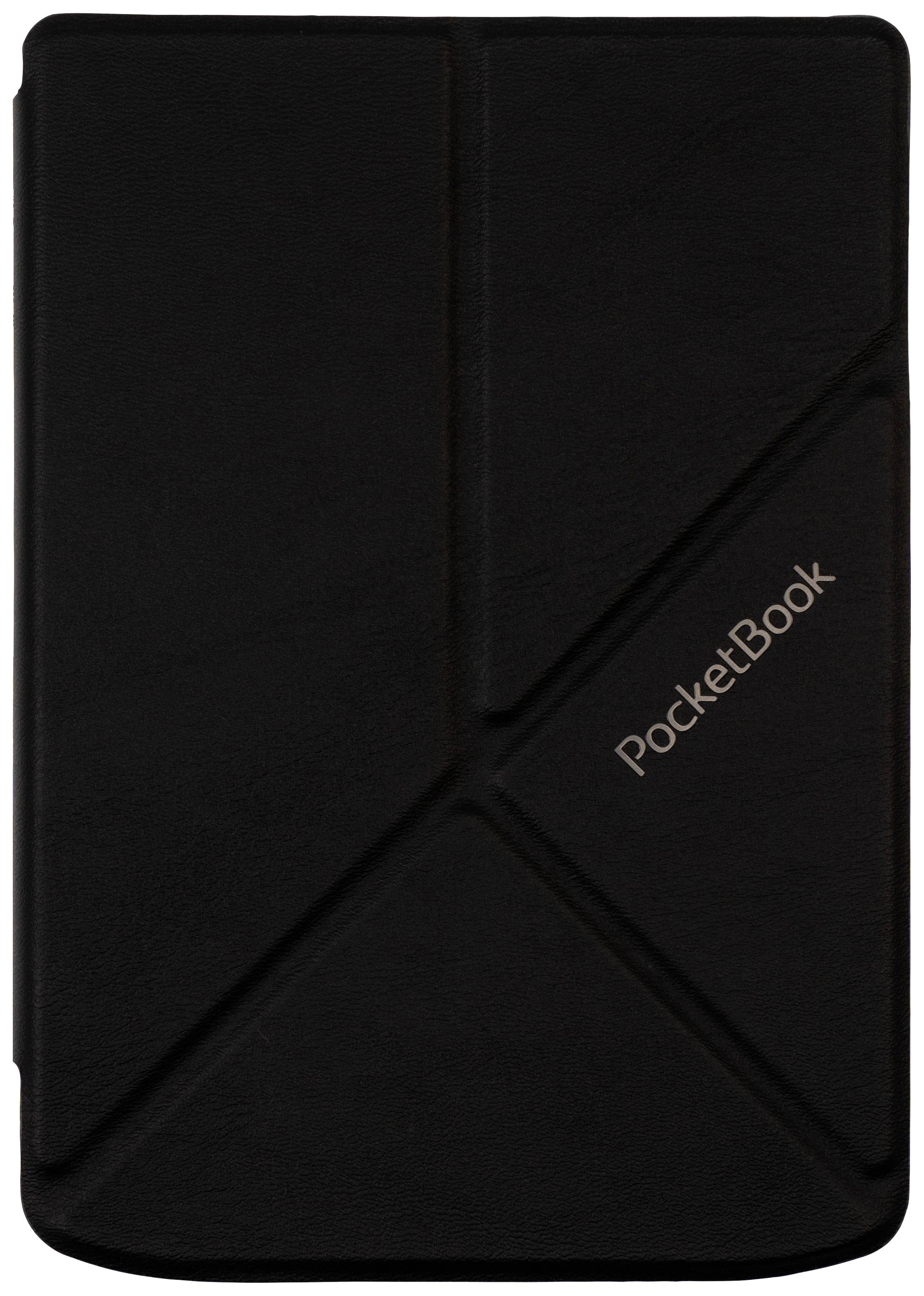 Čierne púzdro na PocketBook s geometrickým vzorom na prednej strane.