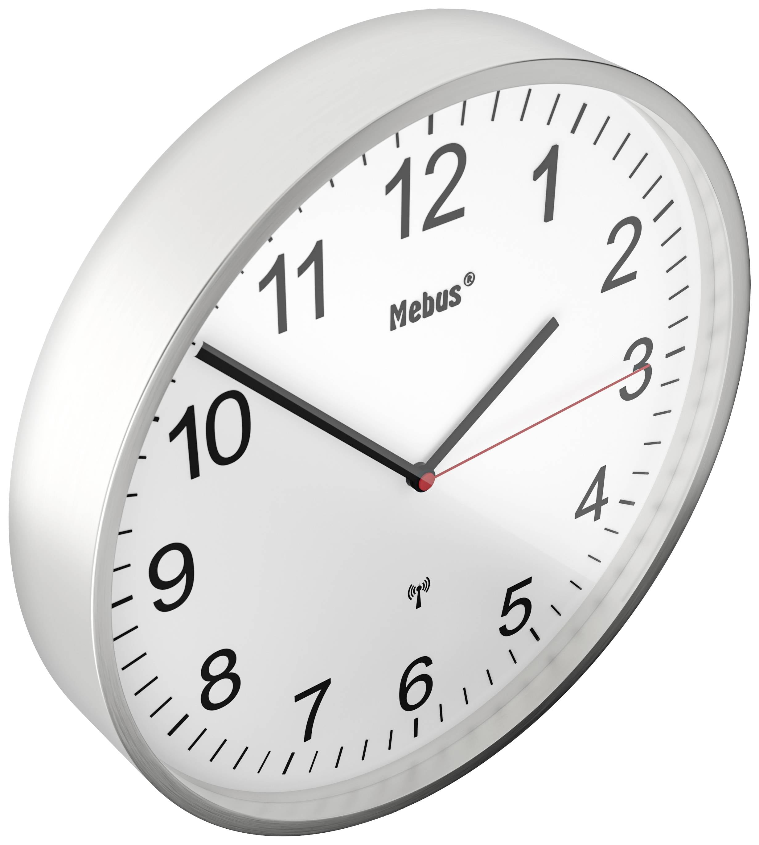 Na bielom ciferníku analógových nástenných hodín je 10:09.