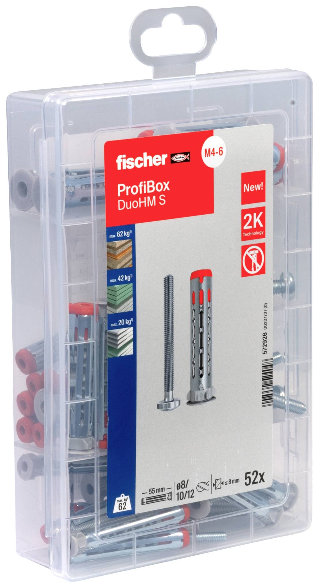 Fischer 572926 MeisterboX DuoHM PZ Hollewandplug 55 mm 52 stuk(s)