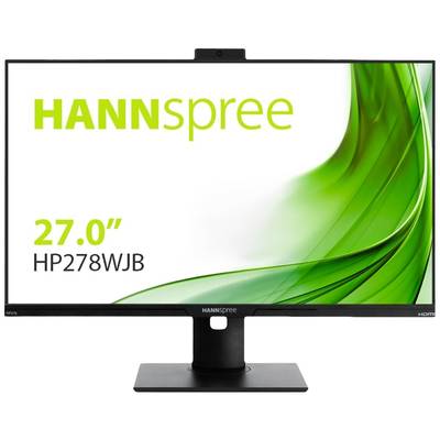 27-palcový monitor spoločnosti HANNspree s modelovým číslom HP278WJB, prezentovaný na bielom pozadí so zeleným grafickým prvkom.