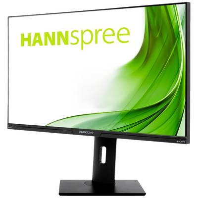 Štíhly počítačový monitor so zeleným nápisom 'HANNspree', ktorý prezentuje moderný, minimalistický dizajnový štýl.