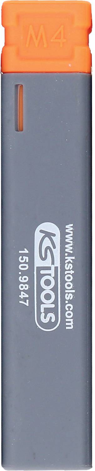 Šedo-oranžový nástrčný kľúč od KS Tools s označením 'M4'.