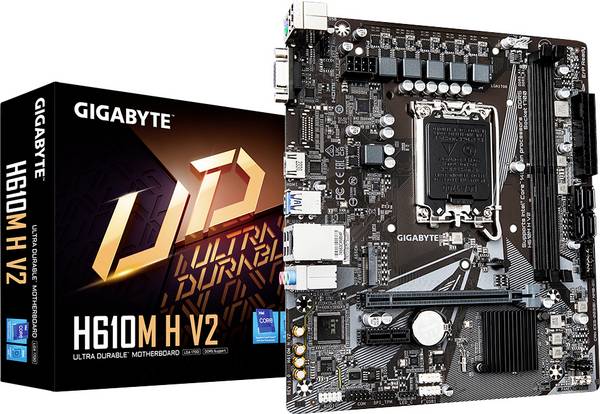 Gigabyte GA-H610M H V2 (1700) Základná doska Socket Intel® 1700 Tvarový faktor Micro-ATX Čipová sada základnej dosky Intel® H610