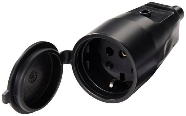 Martin Kaiser 552/sw prepojka SchuKo PVC 250 V čierna IP44