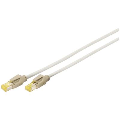 Dva béžové ethernetové káble so žltými konektormi, určené pre sieťové pripojenia.