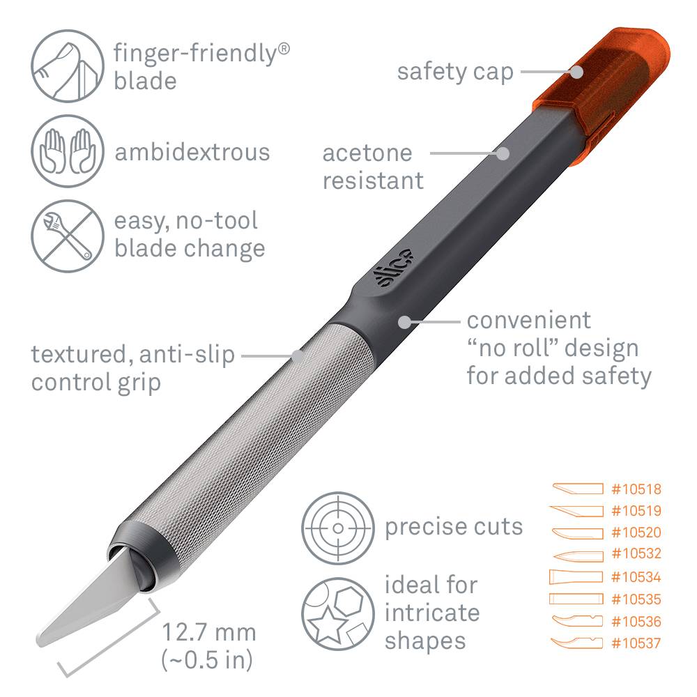 Slice skalpel 160 mm keramika, plast čierna, oranžová 1 ks-9