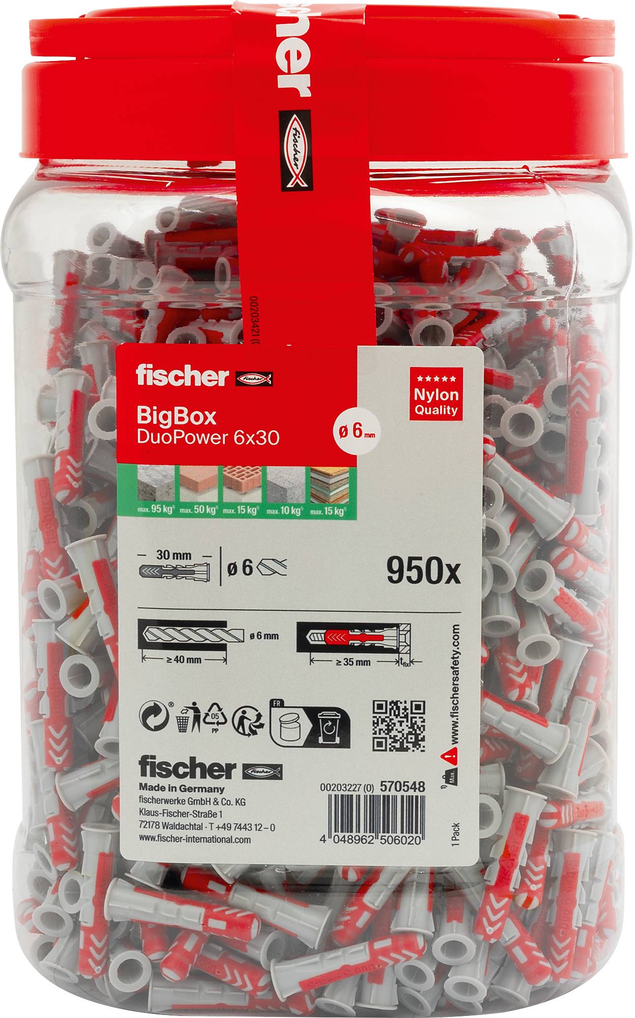 Fischer DuoPower sada hmoždiniek 30 mm 6 mm 570548 950 ks-5