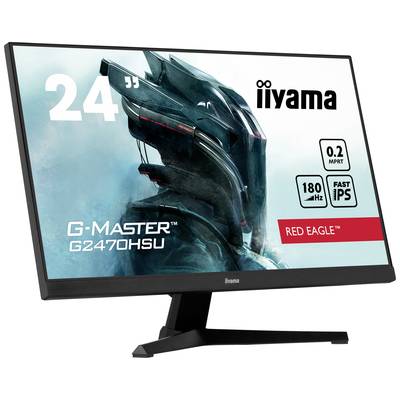 24-palcový monitor iiyama G-Master G2470HSU, 0,2 ms MPRT, 180 Hz, Fast IPS, séria Red Eagle, znázornenie futuristickej helmy.