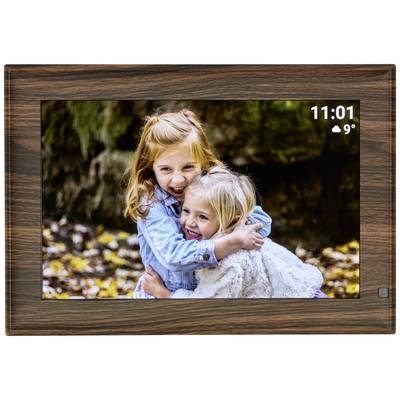 TFA Dostmann FRAMEO App digitálny WiFi fotorámik 25.7 cm 10.1 palca 1280 x 800 Pixel 32 GB drevo (tmavé), čierna