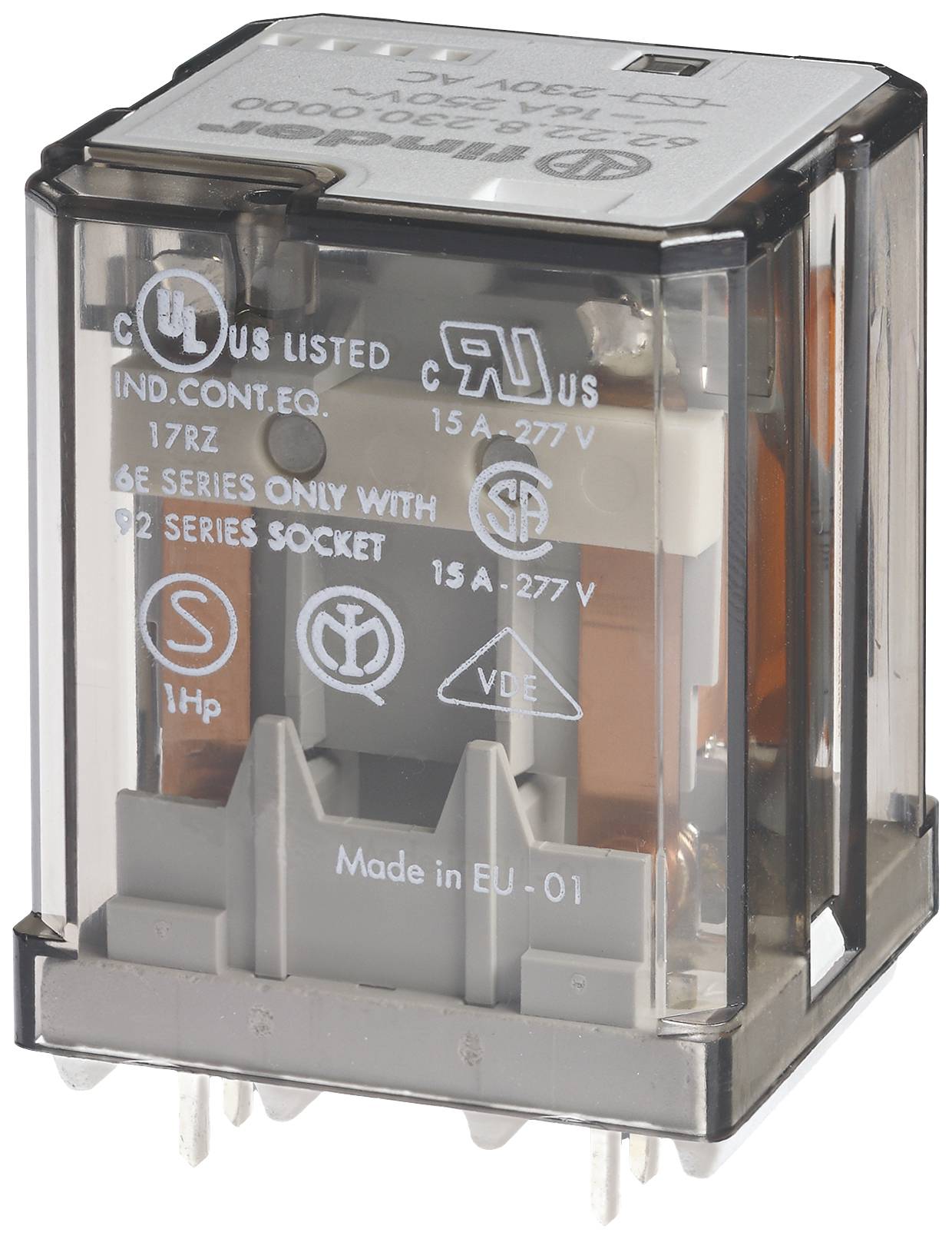 Finder 62.22.9.024.4300 Relè per PCB 24 V/DC 16 A 2 NA 1 pz.