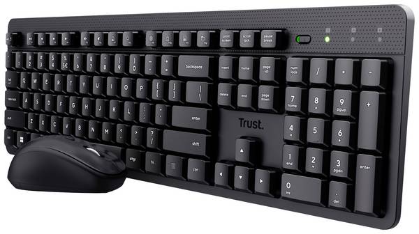 Trust ODY II Bluetooth® Sada klávesnica a myše s číselnou klávesnicou nemecká, QWERTZ čierna