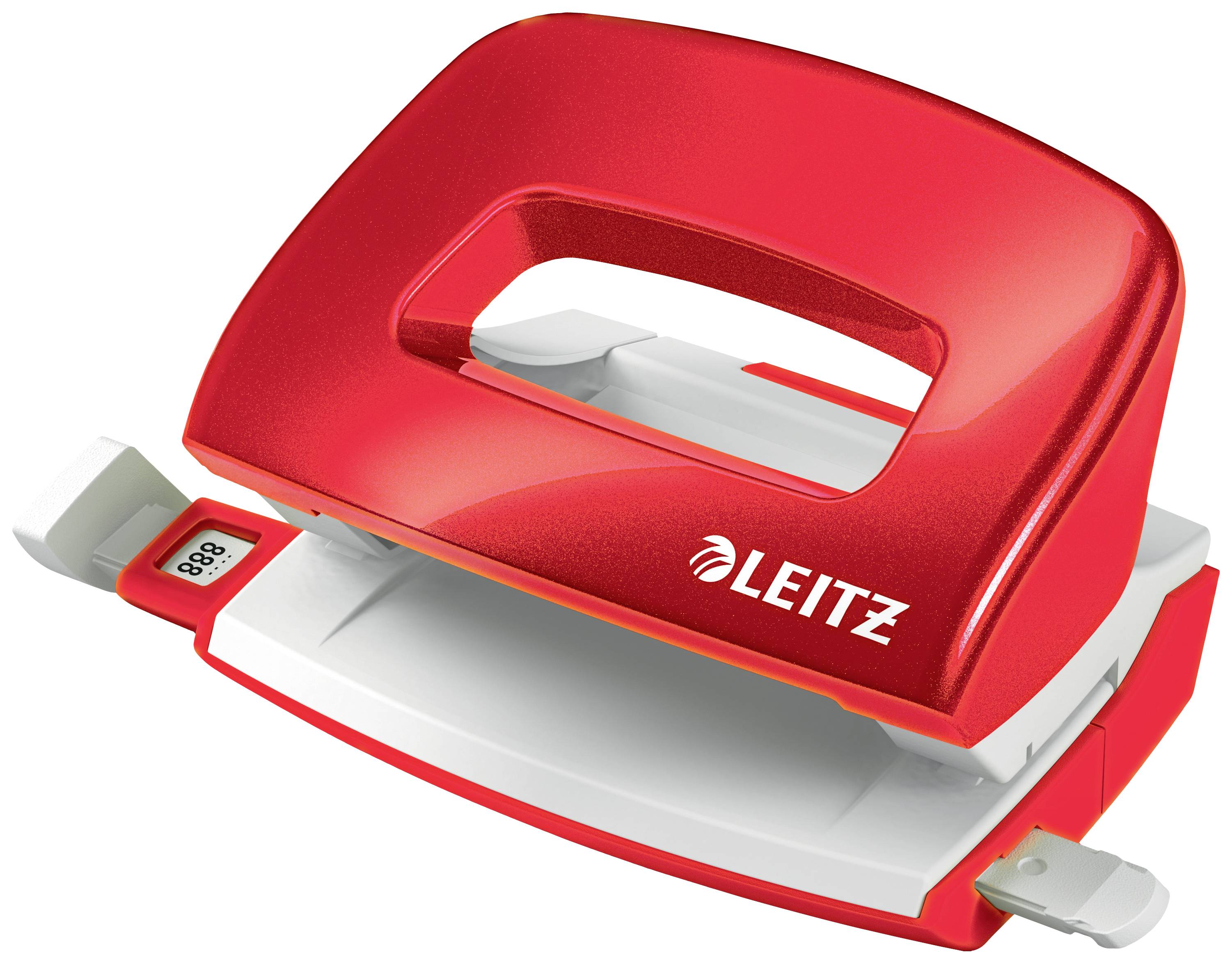 Leitz Mini Hullemaskin – Ergonomisk, Kompakt (Ltz50601026, Rød, 1 Eske) rød