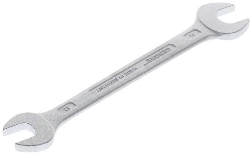 Strieborný vidlicový kľúč s veľkosťami 12 a 13, položený horizontálne, s viditeľným názvom značky 'GEDORE'.