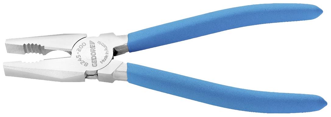 Kliešte s modrým držadlom a oceľovými čeľsťami, vhodné pre všeobecné úchopové a pridržiavacie práce v remeselníckych a domácich aktivitách.