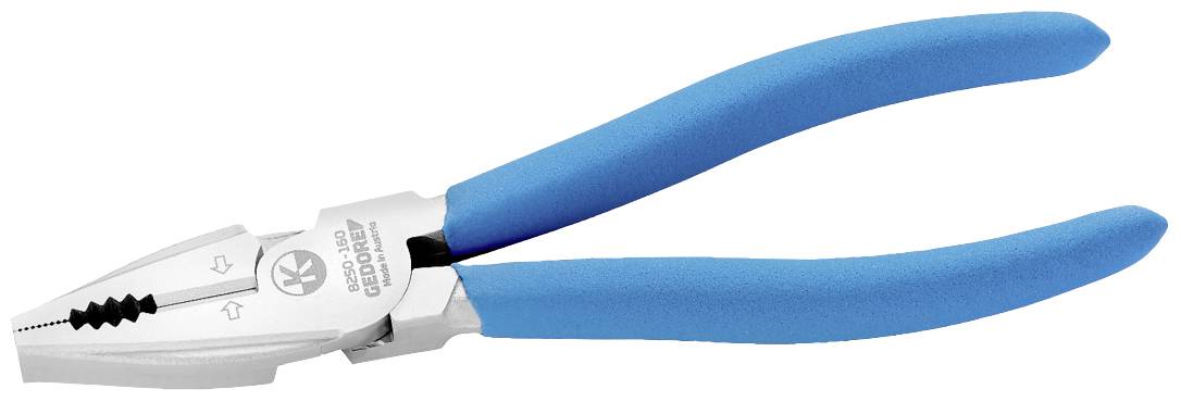 Kliešte s modrými rukoväťami, vhodné na uchopenie a strihanie drôtu alebo malých predmetov.
