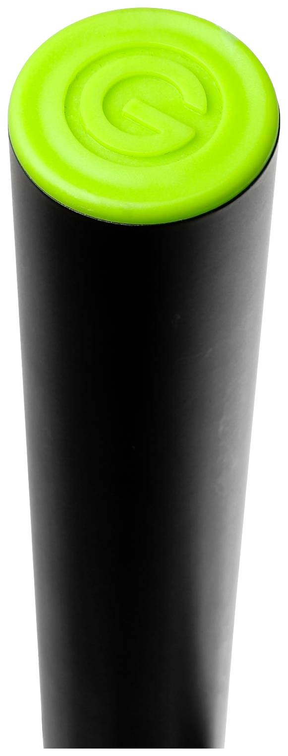 Čierna rúra so zeleným vekom; na hornej strane je vygravírovaný symbol.