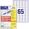 Avery-Zweckform 6121-65 38 x 21.2 mm papier biela 65 listov trvalé univerzálne etikety