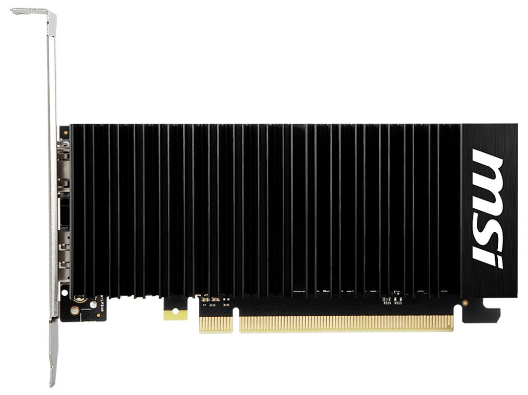 Grafická karta MSI s pasívnym chladením a PCIe rozhraním, vhodná pre upgrady alebo opravy počítačov.