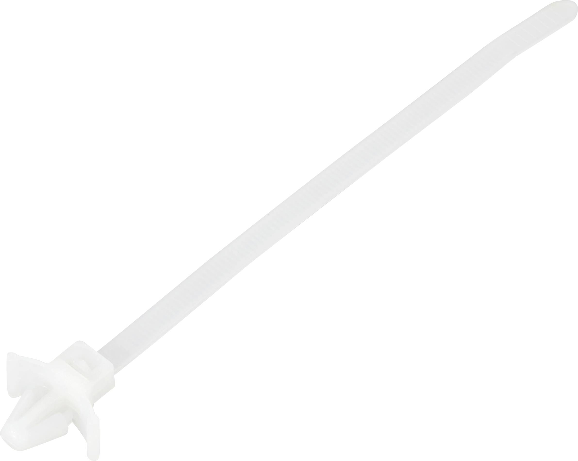 TRU COMPONENTS TC-13030684 TC-WM-130-4.8-N Fascetta per cavi 130 mm 4.8 mm Naturale cappuccio di chiusura, stabilità chimica 100 pz.