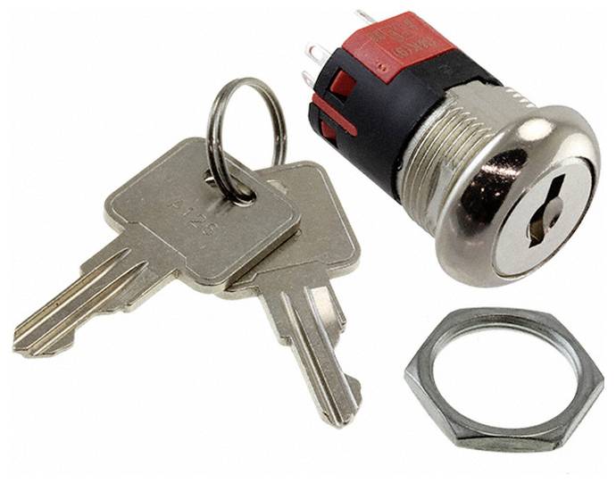C & K Switches Y1011C2C203NQ Switch lock Y Series Sleutelschakelaar 125 V/AC, 28 V/DC 4 A 1x aan/aan 1 stuk(s) afbeelding