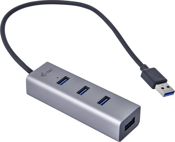 i-tec I-TEC USB 3.0 Metal HUB 4 port Passive 4 porty USB Hub  sivá