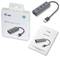 USB 3.0 Hub 4-portový od i-tec: Obsahuje káblový rozbočovač so štyrmi USB portami, balenie a používateľskú príručku.