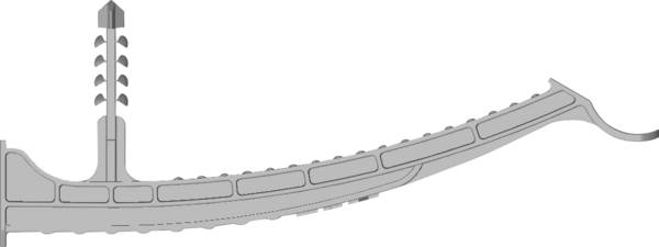 N & L Klemmbügel 100mm skrutkovacia spona zásuvná 540STN   pre zástrčné montáž do muriva, bez obsahu halogénov, s rozpínacie hmoždinkou, UV stabilný svetlosivá 100 ks