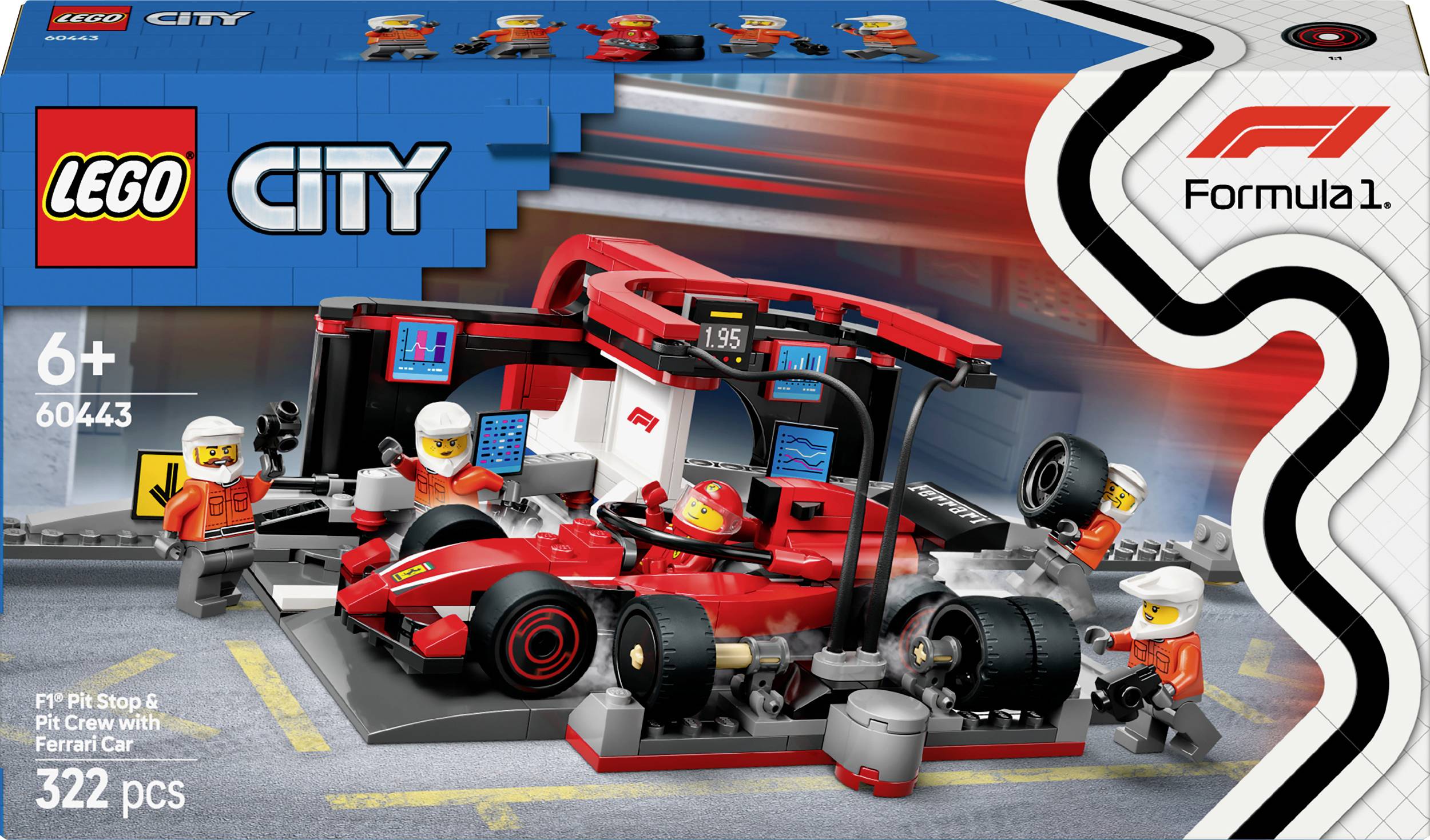 Lego City F1 Ferrari Boxenstopp und Team 60443 3