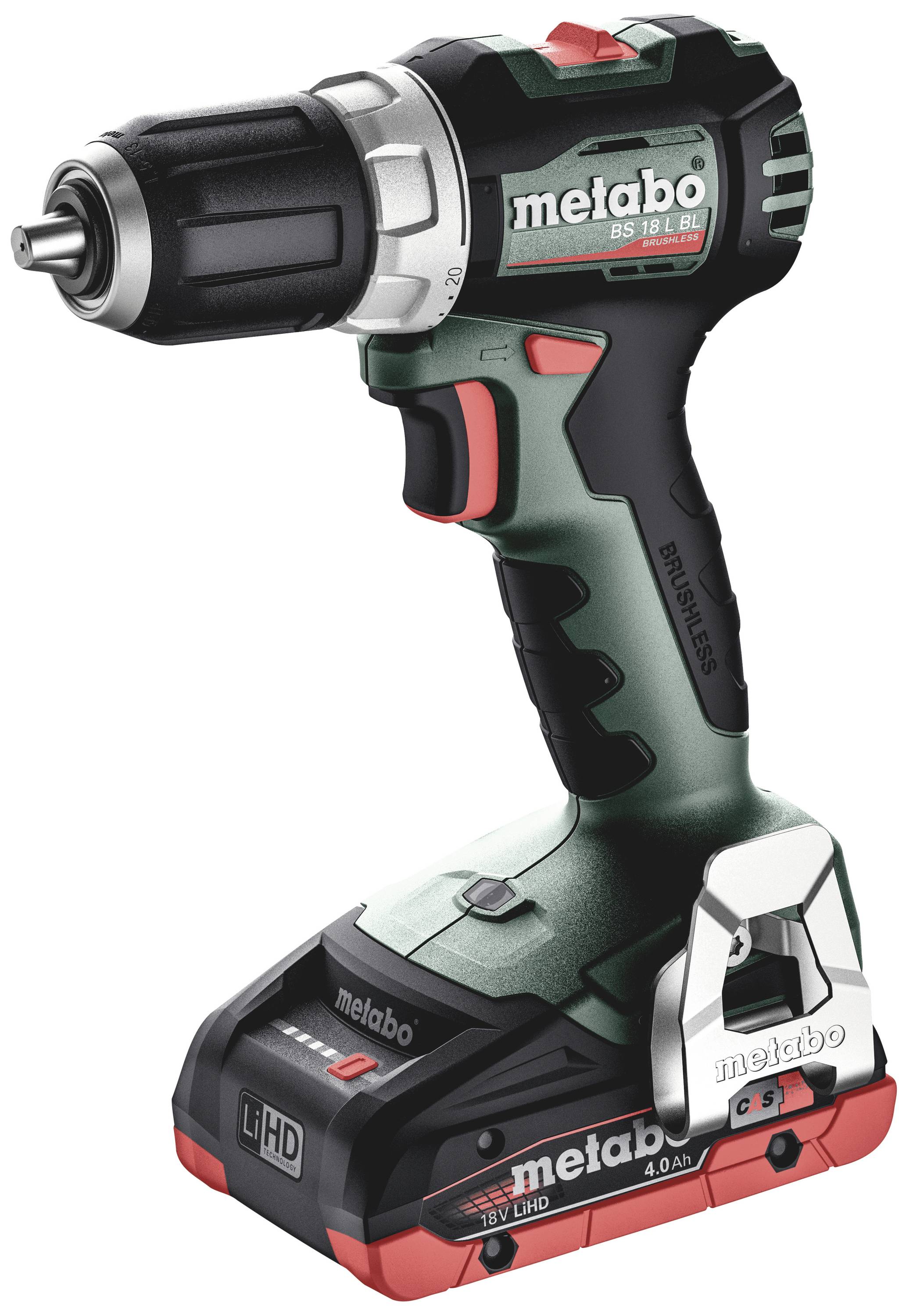 Metabo BS 18 L BL 613155800 Borrskruvdragare batteri 18 V 4 Ah Li-Ion inkl. 2x batterier, borstfri, inkl. väska, inkl. laddare, inkl. Tillbehör