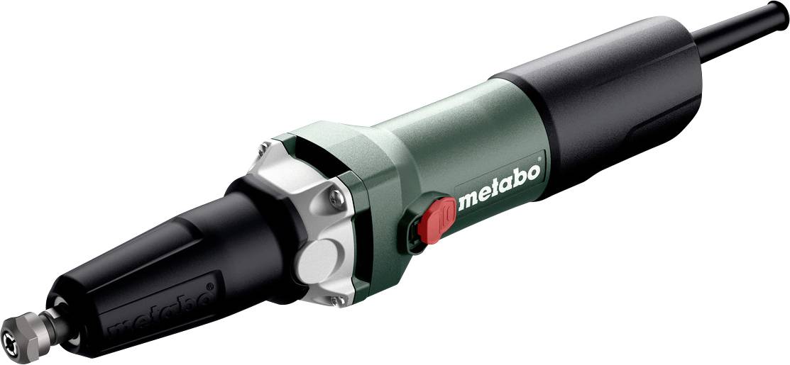 Prenosný elektrický nástroj Metabo so zeleným a čiernym telom, zobrazený na bielom pozadí.
