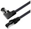 Maxtrack TI51-3L RJ45 sieťové káble, prepojovacie káble CAT 8.1 S/FTP 3 m čierna 90 ° Zatočený doprava, jednoduché tienenie 1 ks