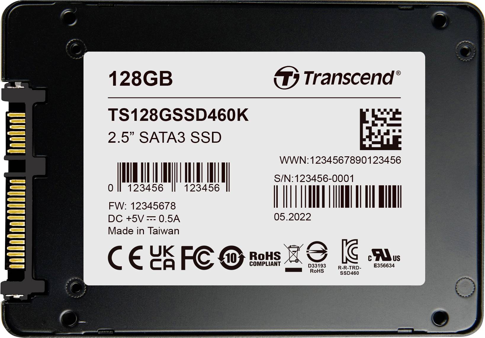 Transcend 128 GB Memoria SSD interna mSATA TS128GSSD460K-VS1