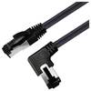 Maxtrack TI52-5L RJ45 sieťové káble, prepojovacie káble CAT 8.1 S/FTP 5 m čierna 90 ° Zatočený doľava, jednoduché tienenie 1 ks