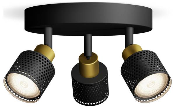 Philips Niall 8720169300156 stropná lampa  GU10   čierna, zlatá