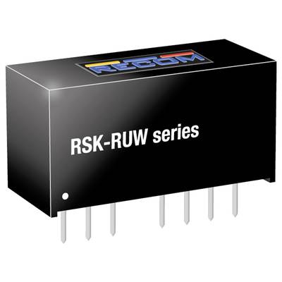 Elektronický súčiastka s nápisom 'RSK-RUW séria', obdĺžnikový tvar, viacero kovových kolíkov na montáž na dosku plošných spojov.