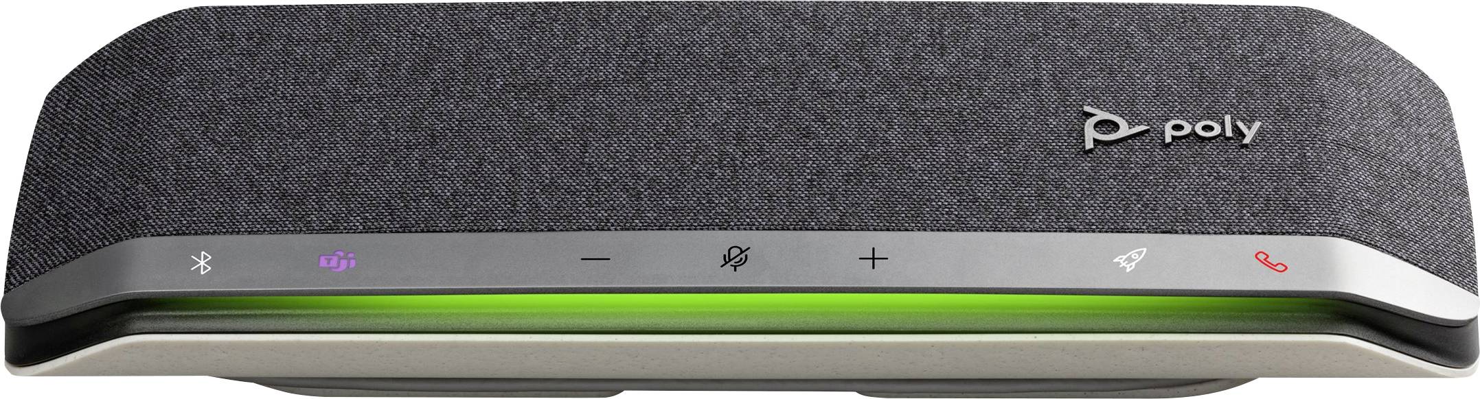 HP Poly Sync 40+ Telefono per teleconferenza Bluetooth® Bluetooth, Riduzione del rumore, Adatto ad es. a Microsoft Teams, Zoom, Vivavoce Nero, Argento