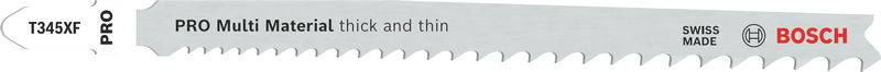 Bosch Accessories 2608655101 Pro Multi Material Thick And Thin T345XF Decoupeerzaagblad, 132 mm, 2-delig 2 Stuk(s)