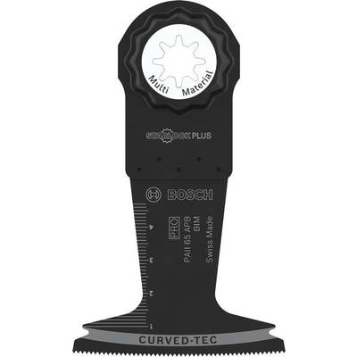 'Bosch' Starlock Plus pílový list pre multimaterialové aplikácie, s meracou stupnicou a potlačou 'CURVED-TEC'. Vyrobené vo Švajčiarsku.