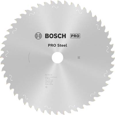 Okrúhly pílový list so zubami; značka 'BOSCH PRO Steel'.