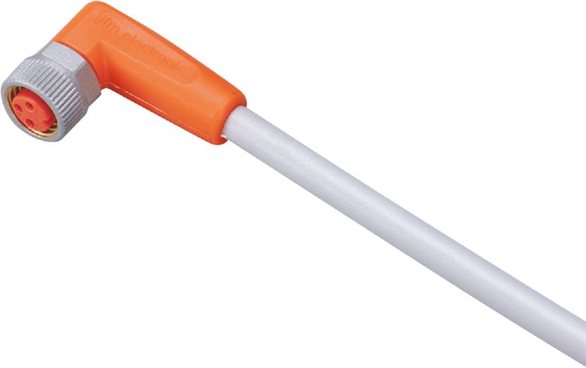 Oranžovo-biele káble so zástrčkou, na ktorej je napísané 'electronic'.