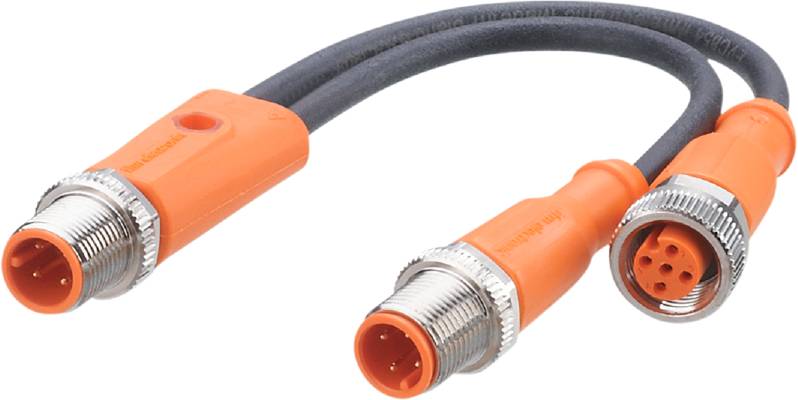 Oranžové okrúhle napájacie káble s kovovým závitom, ktoré sa používajú na pripojenie elektronických zariadení.