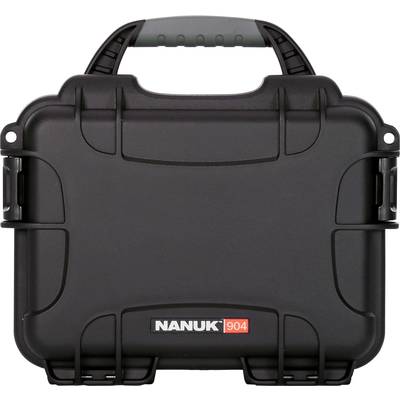 Čierny, robustný ochranný kufor so zaoblenými rohmi a držadlom na vrchu. Na prednej strane je nápis 'NANUK 904'.