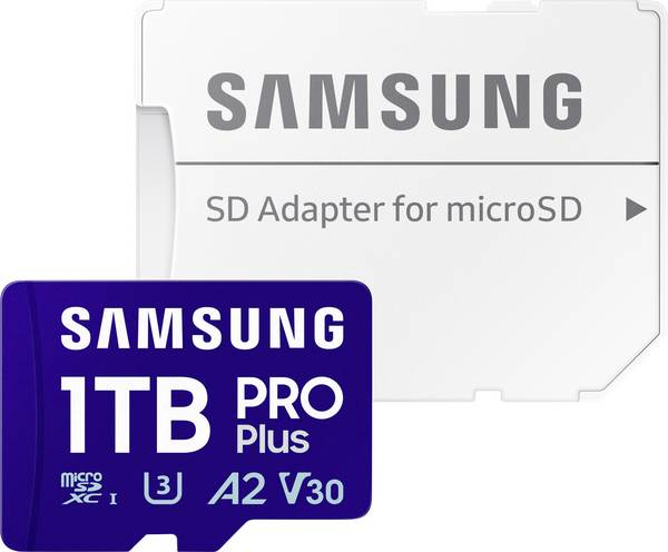 Samsung microSD Card PRO Plus pamäťová karta micro SDXC 1 TB Class 10, UHS-I, Class 3 UHS-I, v30 Video Speed Class, A2 Application Performance Class vr. SD adaptéru
