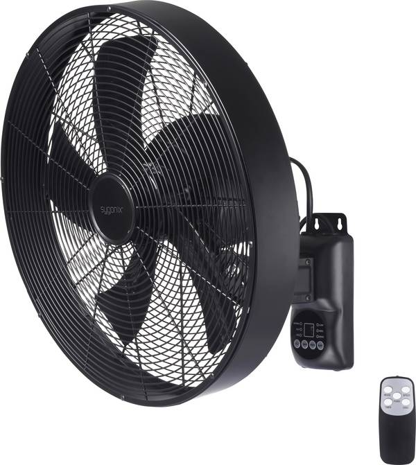 Sygonix SY-6661434 nástenný ventilátor, 50 W, (Ø x v) 45 cm x 45.5 cm, čierna, SY-6661434