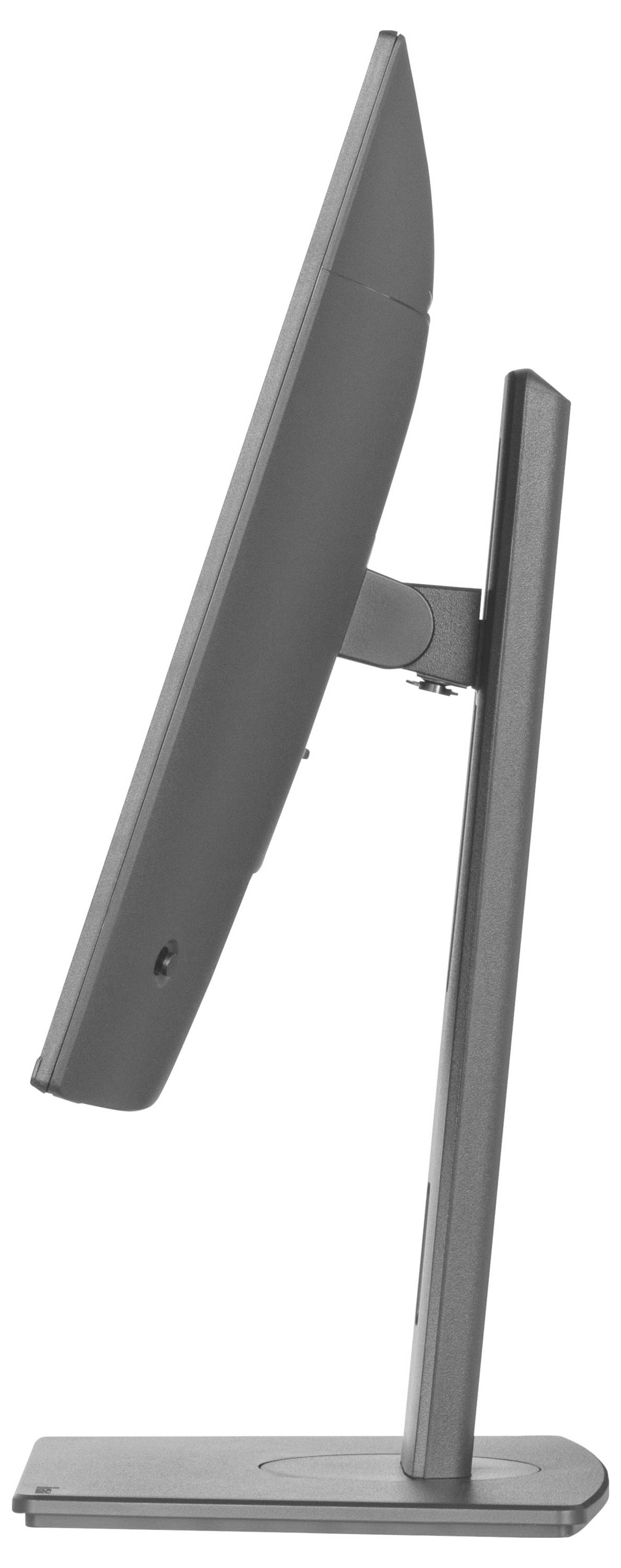 Tenký, moderný počítačový monitor zobrazený z boku na stabilnom stojane, ktorý ukazuje jeho štíhly dizajn a minimalistickú estetiku.