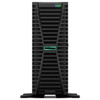 Čierny serverový tower s zelenou LED indikáciou na hornej strane a vetrácimi otvormi po stranách. Označenie uvádza 'ProLiant ML350 Gen9'.