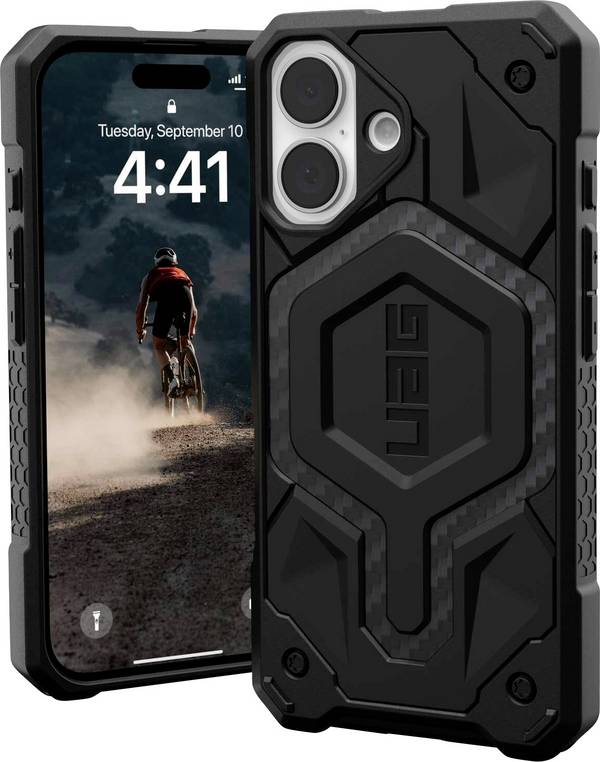 Urban Armor Gear Monarch Case zadný kryt na mobil Apple iPhone 16 karbón