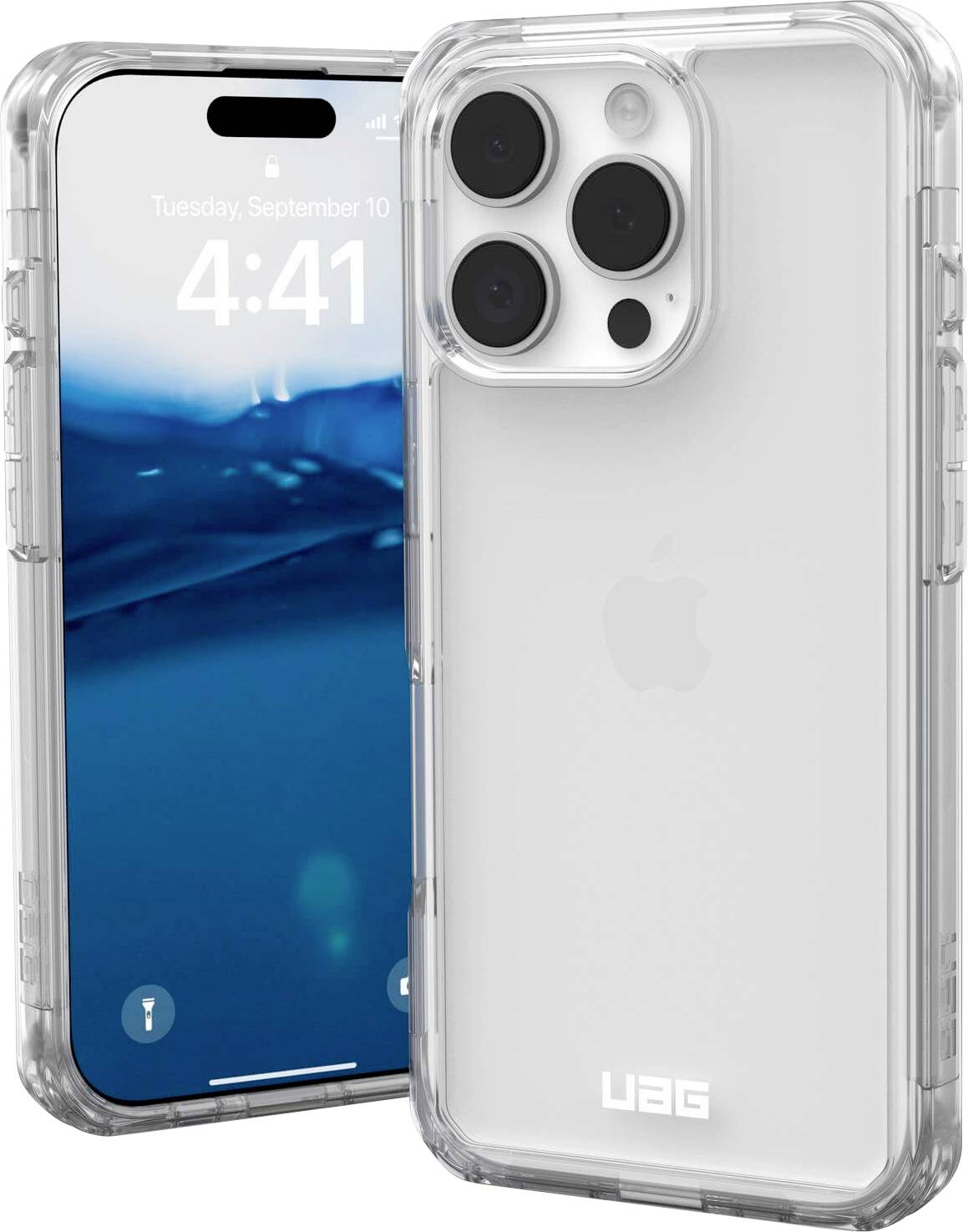 Urban Armor Gear Plyo Case Backcover Apple IPhone 16 Pro Ice, Transparant Inductieve Lading