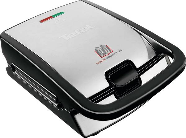 Tefal SW 854 D Snack Collection vaflovač nepriľnavý povlak, automatické prispôsobenie teploty čierna, nerezová oceľ kartáčovaná
